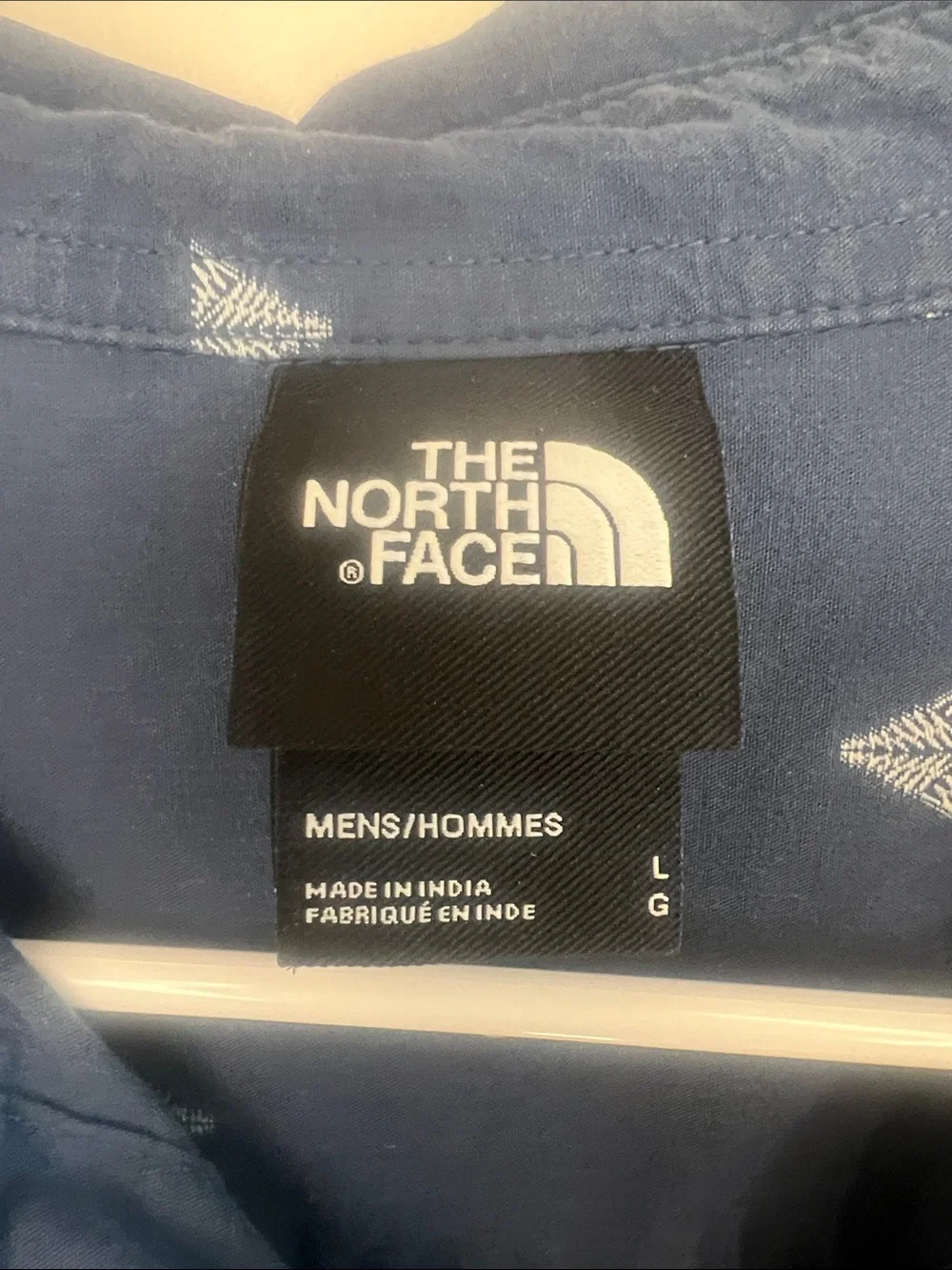 The North Face Men’s Short-Sleeve Navy Patterned Button-Up Shirt